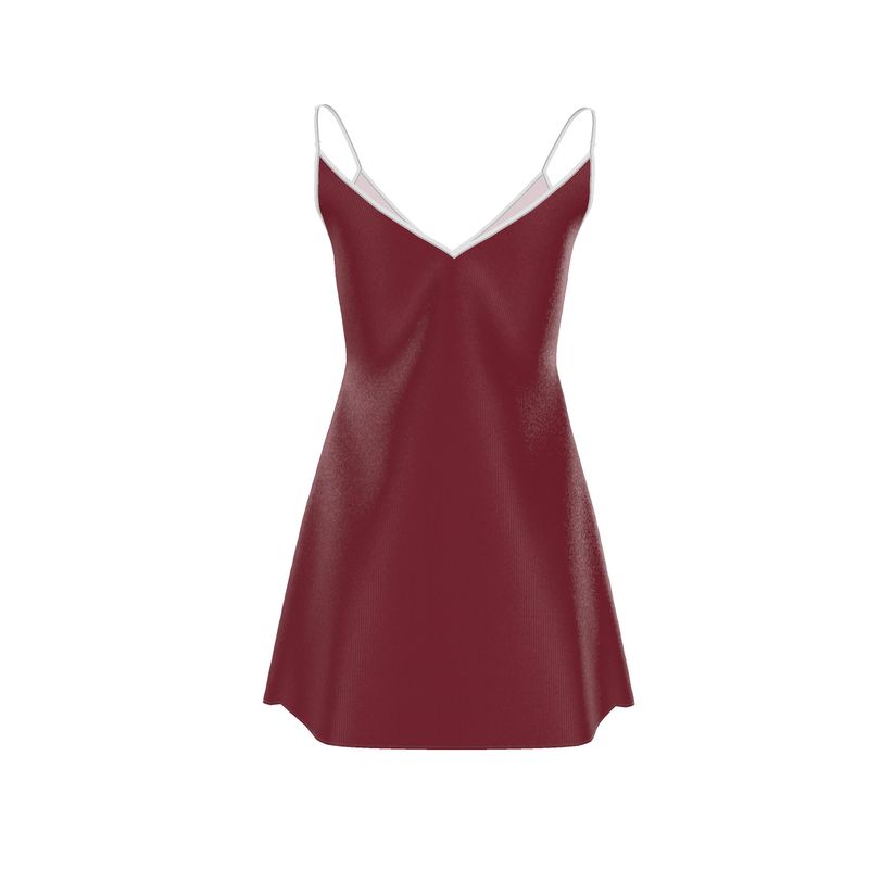 Maison Luna glow - Pure Silk - Mini Slip Dress - Deep Ruby Red