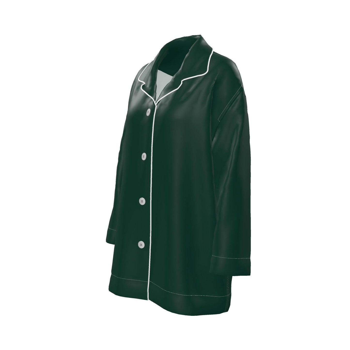 Womens Luxury Pyjama Shirt - Emerald Green