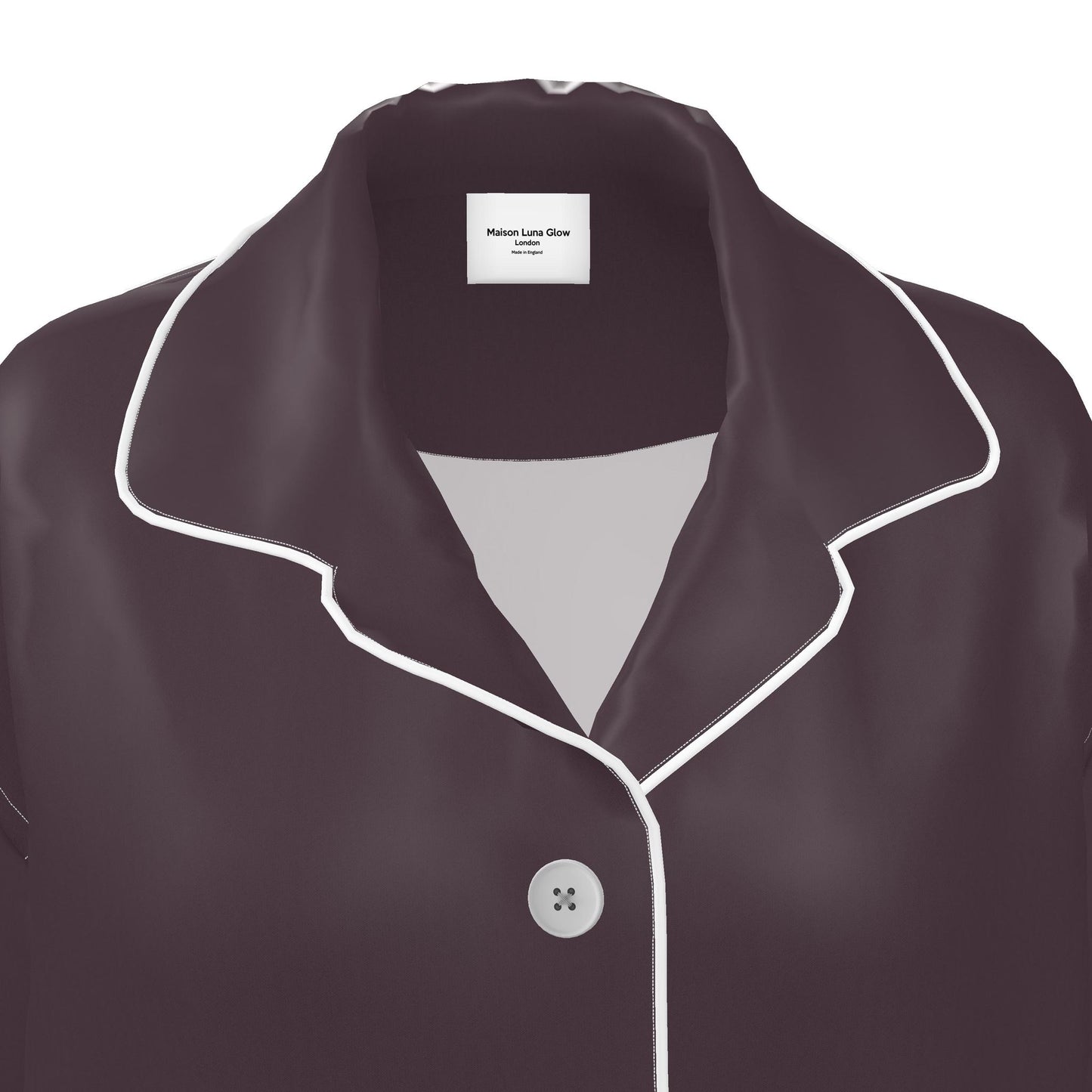 Womens Luxury Pyjama Shirt - Burgundy
