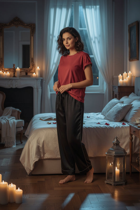 Womens Luxury Pyjama Trousers - Royal Midnight