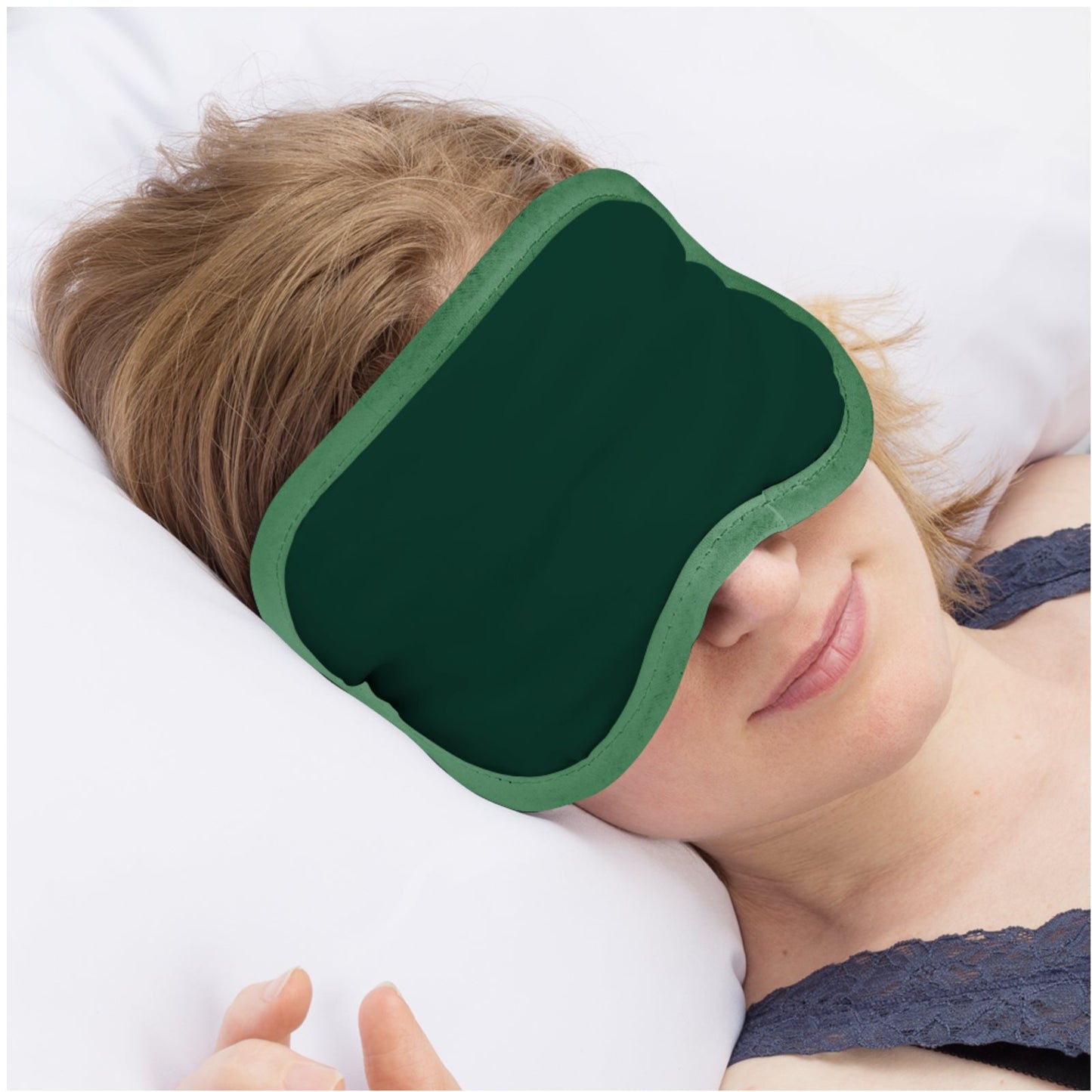 Maison Luna Glow - Luxury Satin Eye Mask for Sleeping - Emerald Green