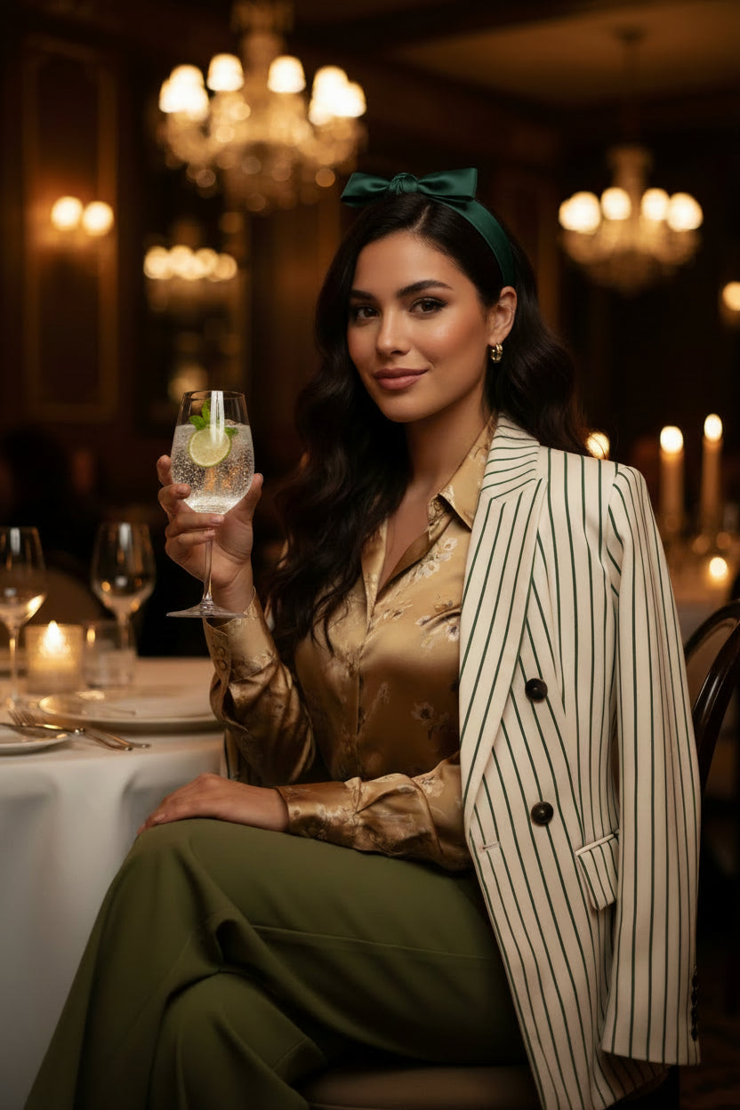 Maison Luna Glow - Luxury Skinny Scarf - Emerald Green