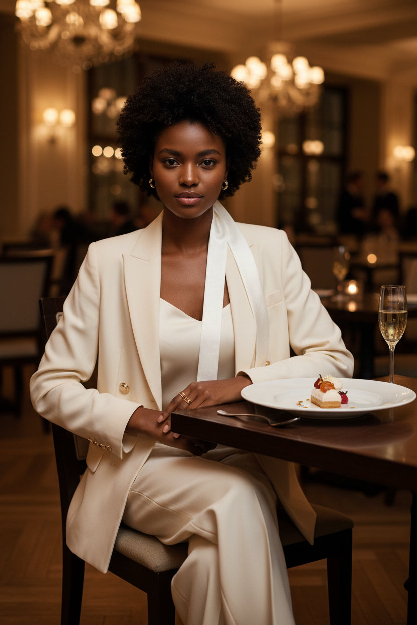 Maison Luna Glow - Luxury Skinny Scarf - Royal Ivory