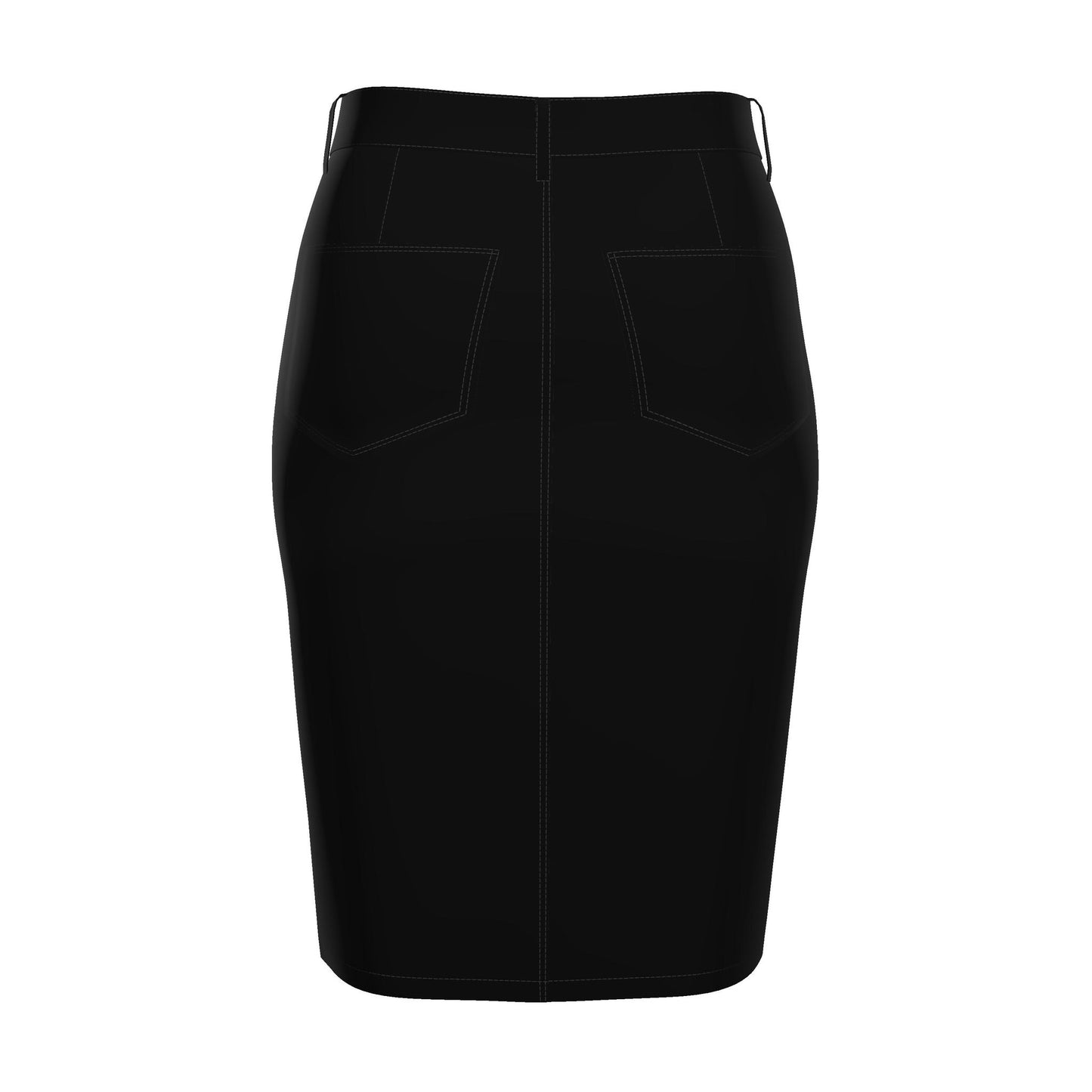 Maison Luna Glow - Classic Denim Midi Skirt - Midnight