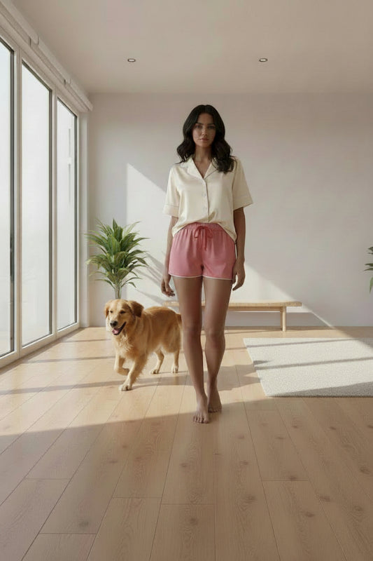 Maison Luna Glow - Luxury Pyjama Shorts - Pink