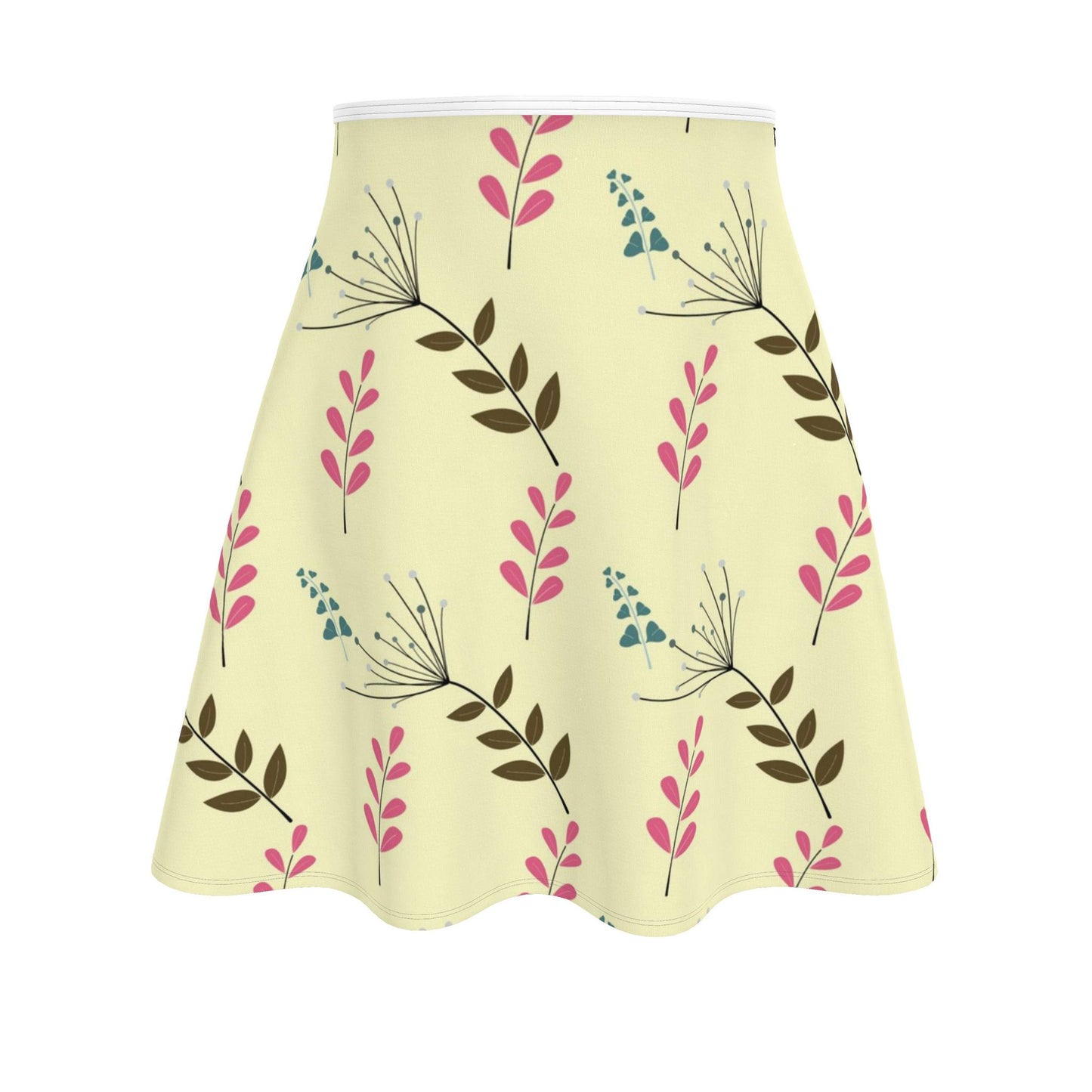 Elegant Botanical Flared Skirt