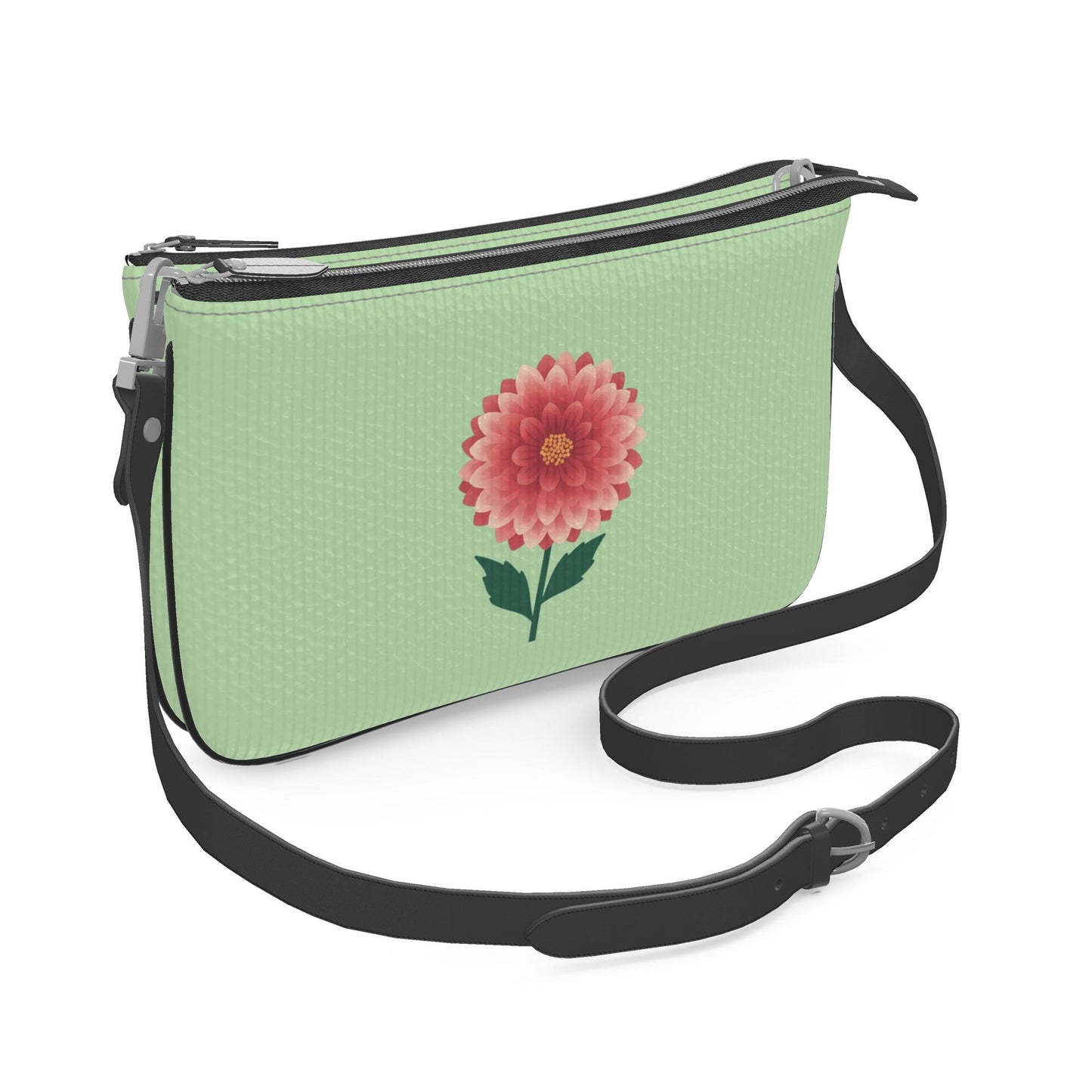 Elegant Floral Pochette Double Zip Bag