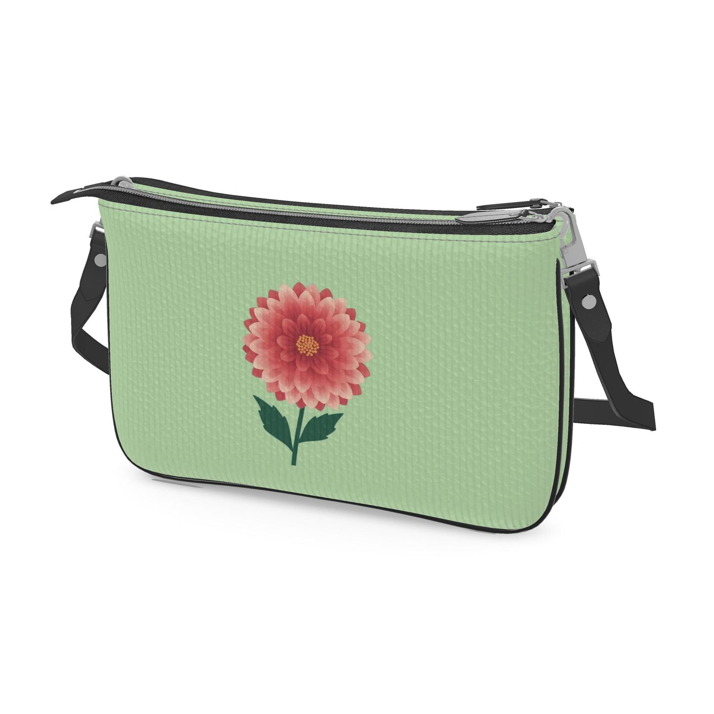 Elegant Floral Pochette Double Zip Bag